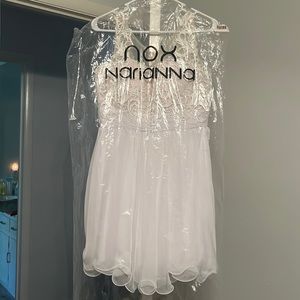 White rehearsal dinner dress, medium